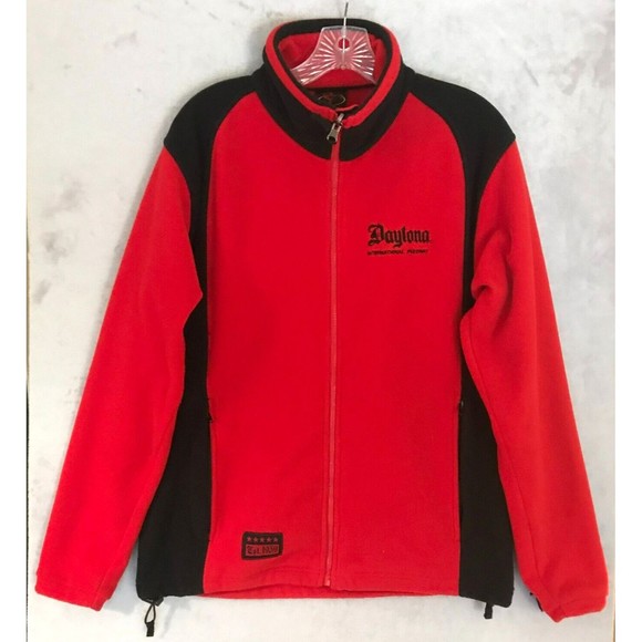 Daytona International Speedway Full-Zip Jacket Sweater Red/Black Oversized Small - Picture 1 of 9